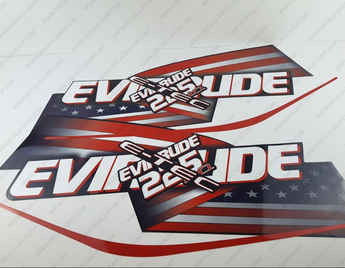 Evinrude 225HP E-tec HO Outboard Decal Kit